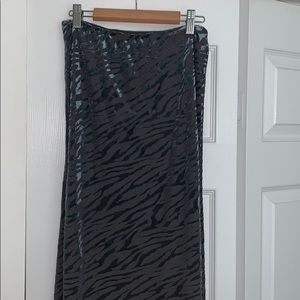 NEVER WORN TEAL ZEBRA MIDI SKIRT